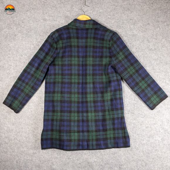 NWT Anne Klein Coat Blue Green Plaid Old Money Prep Notch Lapel Women's Size XL - Picture 2 of 10